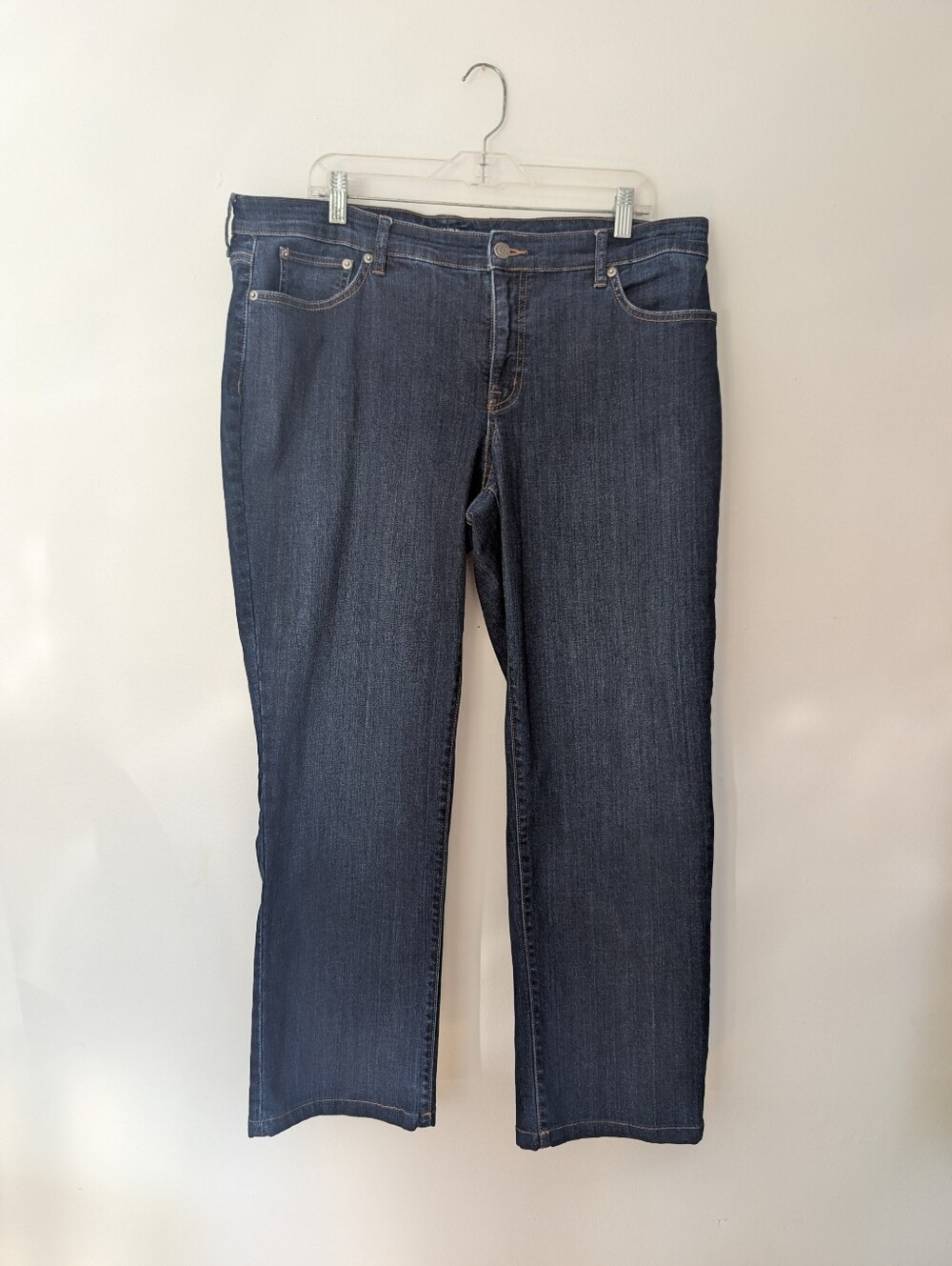 Lauren Ralph Lauren Dark Wash Modern Straight Curvy Stretch Jeans Classic 18W